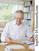 homem, preparar, finanças home, orçamento