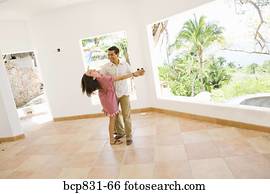 paar, romancing, en, dancing