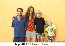 portrait of parents with young sons