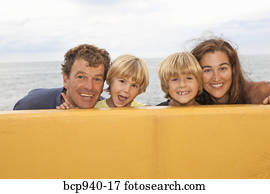 portrait of parents with young sons