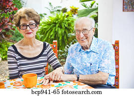 portrait of senior couple outdoors
