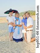 portrait of family on beach