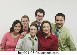 Portrait of six young business colleagues.