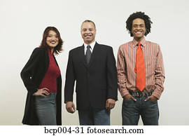 Studio portrait of three business colleagues.