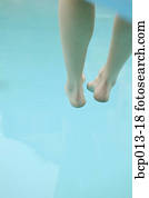 a, 對, ......的, 腿, 以及, 英尺, underwater.