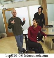 Group of three business colleagues.