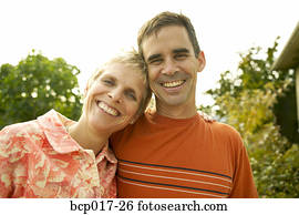Portrait of a couple outdoors.