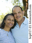 retrato, de, um, par velho, outdoors.