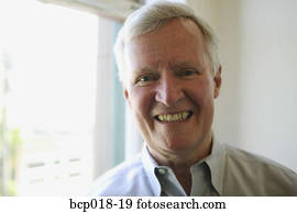 retrato, de, um, sorrindo, sênior, man.