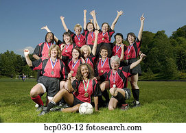 female, voetbalclub, vieren