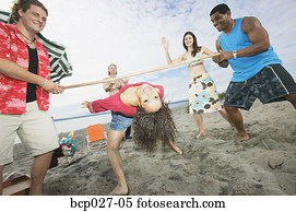 People at a beach party