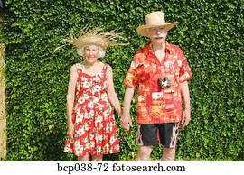 retrato, de, par velho