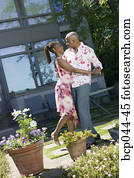 Couple dancing outdoors