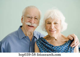 retrato, de, carinhoso, par velho