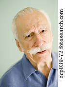 retrato, de, interessado, homem velho