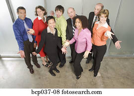 gruppenbild, von, bueroraeume, arbeiter