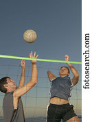 par jovem, voleibol jogo