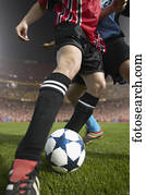 jogador futebol, chutar bola