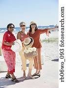 Group of middle-aged women at the beach, Miami, Florida, United States