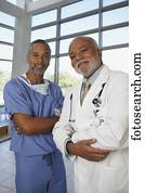 Two middle-aged African doctors, North Bethesda, Maryland, United States