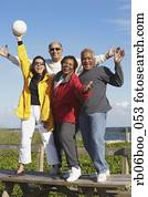 Group senior friends with volley ball