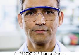 Close up of Indian man with protective eyewear