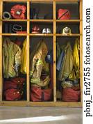Firemen's gear at firehouse