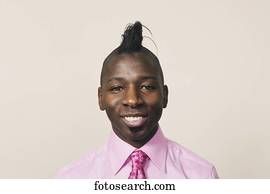 African businessman with mohawk hairstyle