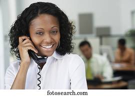 africano, executiva, conversa telefone