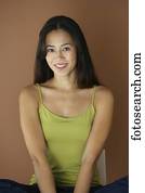 Asian woman wearing tank top
