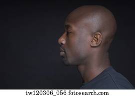 Profile of African man wearing t-shirt