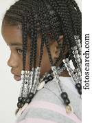 Close up of African girl with braids