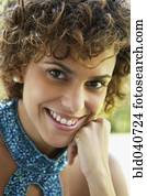 Close up of South American woman smiling