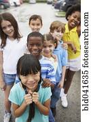 grupo, de, multi-étnico, crianças