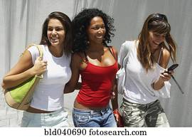 South American women laughing