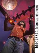 African American man dancing at nightclub