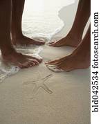 South American couple next to starfish imprint