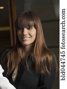 Young woman with long hair