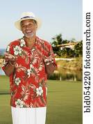 African man wearing Hawaiian shirt