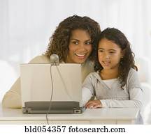 africano, mãe filha, olhar, came correia fotorreceptora