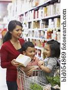 indianas, mãe, shopping, em, mercearia