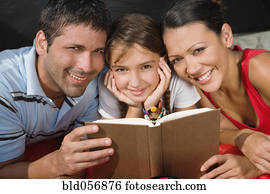 Hispanic family reading