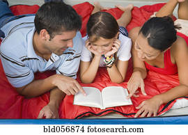 Hispanic family reading