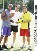 Multi-ethnic men in athletic gear