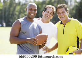 Multi-ethnic men in athletic gear