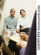 Multi-ethnic couple at therapy session