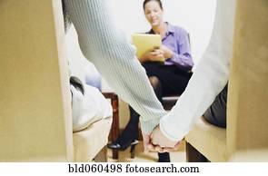 multi-étnico, mãos participação par, em, terapia, sessão