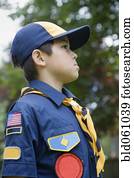Asian boy wearing uniform
