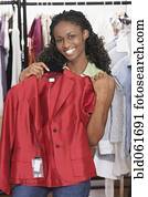 mulher africana, roupa, shopping