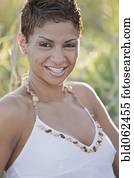 Close up of Cape Verde woman smiling